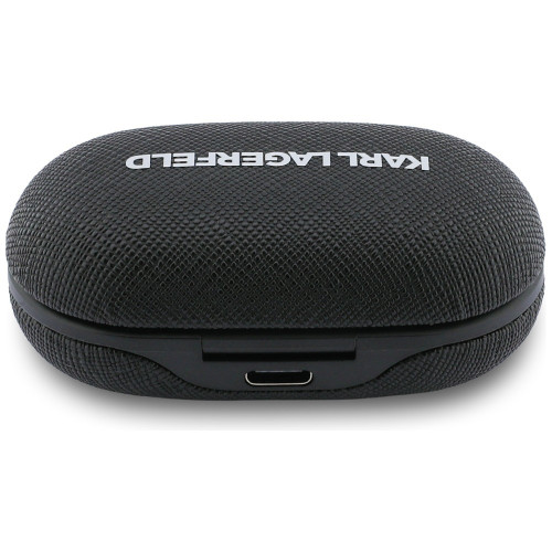 Wireless in-ear headphones Karl Lagerfeld Saffiano Logo TWS ENC black