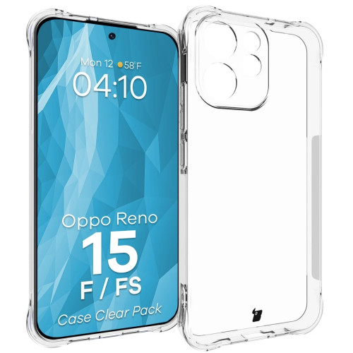 Elastyczne etui + 2x szkło hartowane Bizon Case Clear Pack do Oppo Reno 15 F / FS