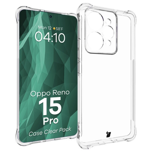 Elastyczne etui + 2x folia na ekran Bizon Case Clear Pack do Oppo Reno 15 Pro