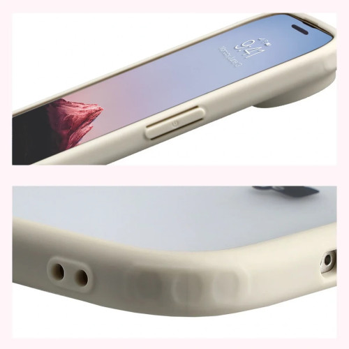 Etui + szkło hartowane Bizon Angelo Pack do iPhone Air, przydymione z beżową ramką