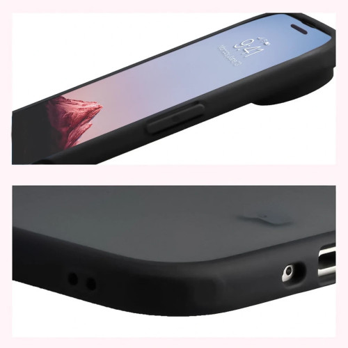 Etui + szkło hartowane Bizon Angelo Pack do iPhone Air, przydymione z czarną ramką