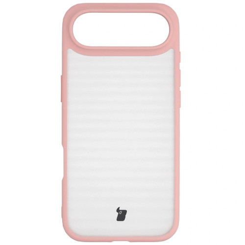 Etui + szkło hartowane Bizon Angelo Pack do iPhone Air, przydymione z jasnoróżową ramką