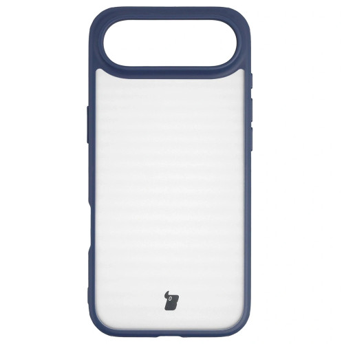 Etui + szkło hartowane Bizon Angelo Pack do iPhone Air, przydymione z granatową ramką