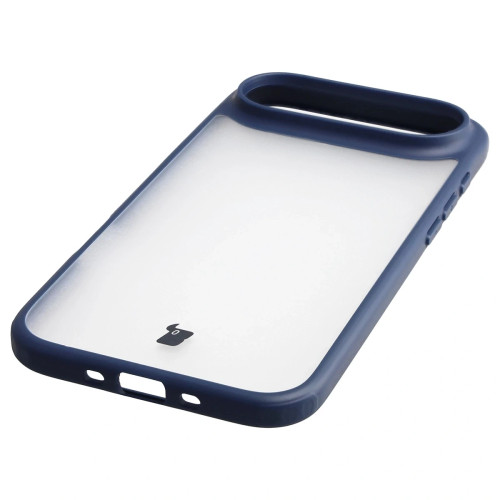 Etui + szkło hartowane Bizon Angelo Pack do iPhone Air, przydymione z granatową ramką