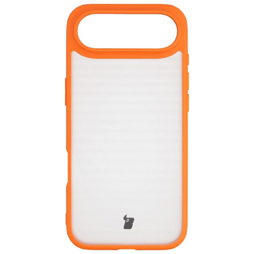 Etui + szkło hartowane Bizon Angelo Pack do iPhone Air, przydymione z pomarańczową ramką