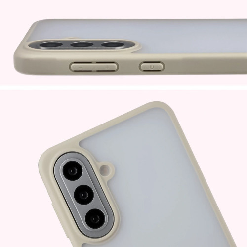 Etui + szkło hartowane Bizon Angelo Pack do Galaxy A57 5G, przydymione z beżową ramką