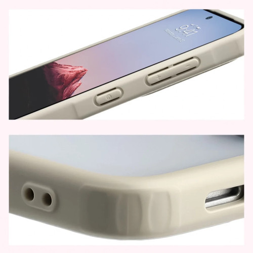 Etui + szkło hartowane Bizon Angelo Pack do Galaxy A57 5G, przydymione z beżową ramką