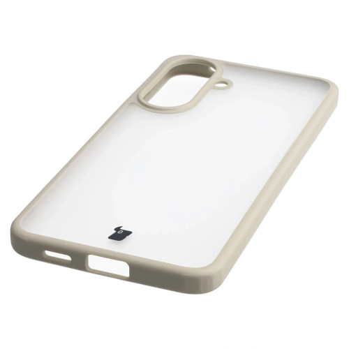 Etui + szkło hartowane Bizon Angelo Pack do Galaxy A57 5G, przydymione z beżową ramką