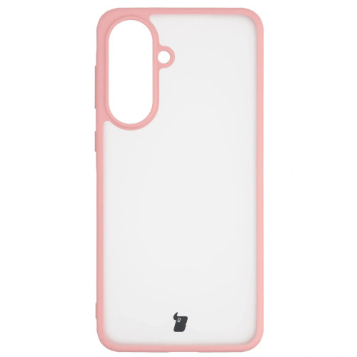 Etui + szkło hartowane Bizon Angelo Pack do Galaxy A57 5G, przydymione z jasnoróżową ramką