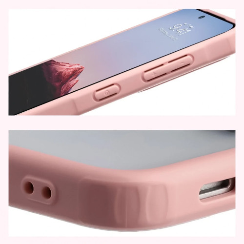 Etui + szkło hartowane Bizon Angelo Pack do Galaxy A57 5G, przydymione z jasnoróżową ramką