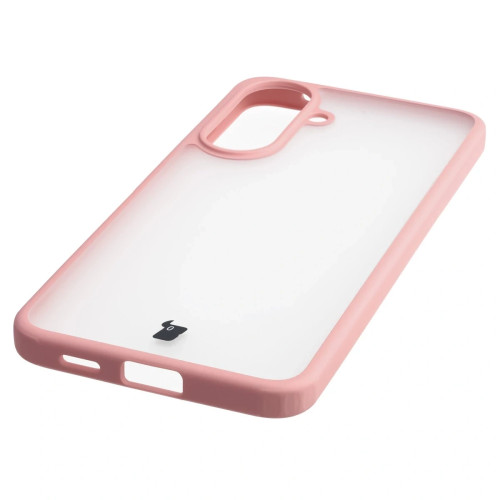 Etui + szkło hartowane Bizon Angelo Pack do Galaxy A57 5G, przydymione z jasnoróżową ramką