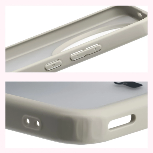 Etui + szkło hartowane Bizon Angelo Pack do Honor Magic8 Lite, przydymione z beżową ramką