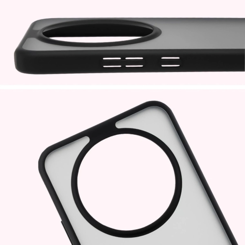 Etui + szkło hartowane Bizon Angelo Pack do Honor Magic8 Lite, przydymione z czarną ramką