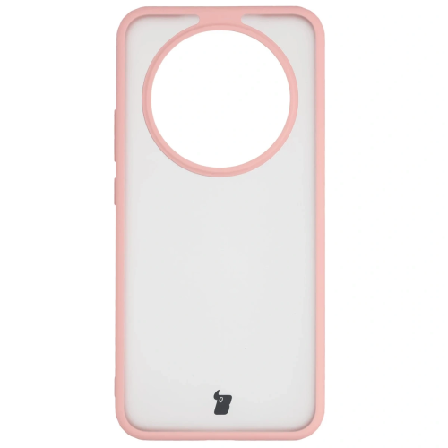 Etui + szkło hartowane Bizon Angelo Pack do Honor Magic8 Lite, przydymione z jasnoróżową ramką