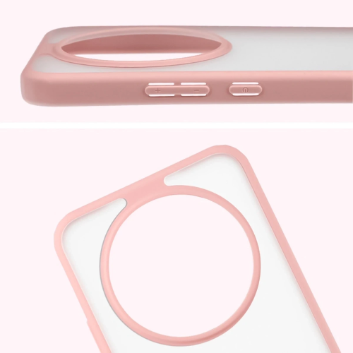 Etui + szkło hartowane Bizon Angelo Pack do Honor Magic8 Lite, przydymione z jasnoróżową ramką