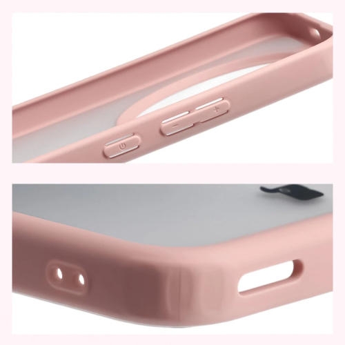 Etui + szkło hartowane Bizon Angelo Pack do Honor Magic8 Lite, przydymione z jasnoróżową ramką