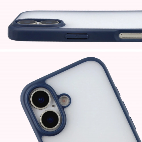 Etui + szkło hartowane Bizon Angelo Pack do iPhone 17, przydymione z granatową ramką