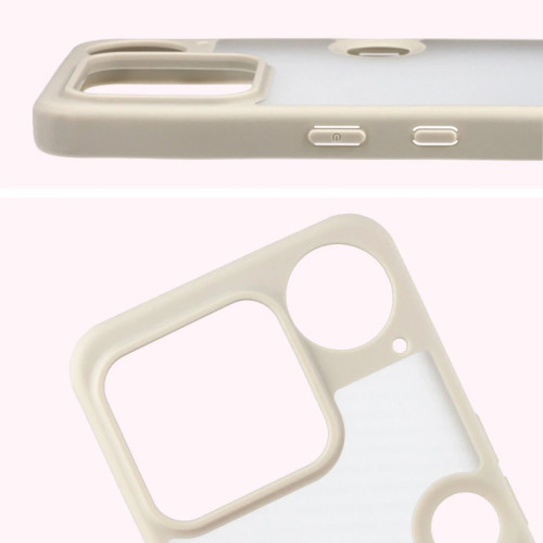 Etui + szkło hartowane Bizon Angelo Pack do Nothing Phone (3), przydymione z beżową ramką