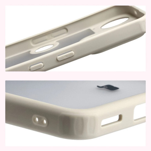 Etui + szkło hartowane Bizon Angelo Pack do Nothing Phone (3), przydymione z beżową ramką