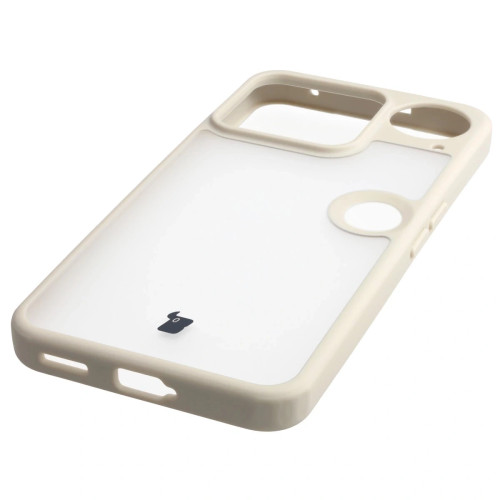 Etui + szkło hartowane Bizon Angelo Pack do Nothing Phone (3), przydymione z beżową ramką