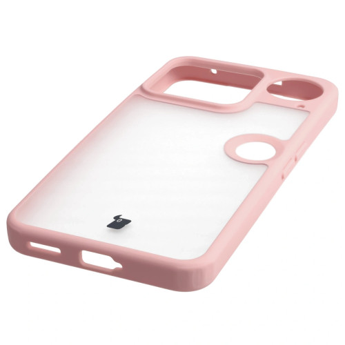 Etui + szkło hartowane Bizon Angelo Pack do Nothing Phone (3), przydymione z jasnoróżową ramką