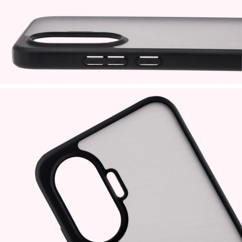 Etui + szkło hartowane Bizon Angelo Pack do Xiaomi POCO F7, przydymione z czarną ramką