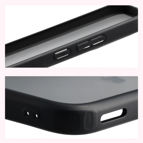 Etui + szkło hartowane Bizon Angelo Pack do Xiaomi POCO F7, przydymione z czarną ramką