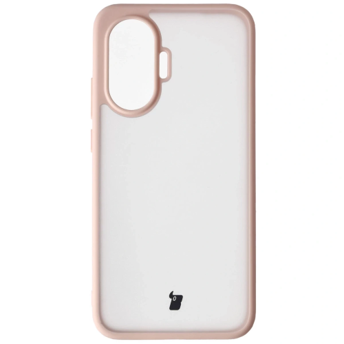 Etui + szkło hartowane Bizon Angelo Pack do Xiaomi POCO F7, przydymione z różową ramką