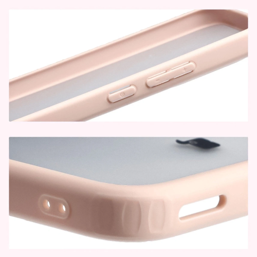 Etui + szkło hartowane Bizon Angelo Pack do Xiaomi POCO F7, przydymione z różową ramką