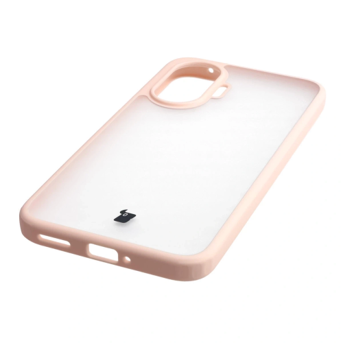 Etui + szkło hartowane Bizon Angelo Pack do Xiaomi POCO F7, przydymione z różową ramką