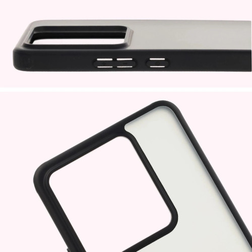 Etui + szkło hartowane Bizon Angelo Pack do Realme GT 7 / 7T, przydymione z czarną ramką