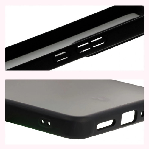 Etui + szkło hartowane Bizon Angelo Pack do Realme GT 7 / 7T, przydymione z czarną ramką