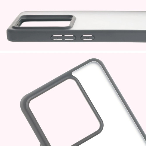 Etui + szkło hartowane Bizon Angelo Pack do Realme GT 7 / 7T, przydymione z szarą ramką