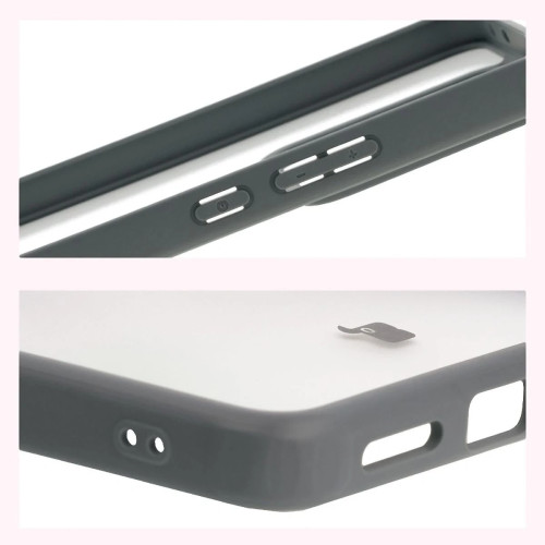 Etui + szkło hartowane Bizon Angelo Pack do Realme GT 7 / 7T, przydymione z szarą ramką