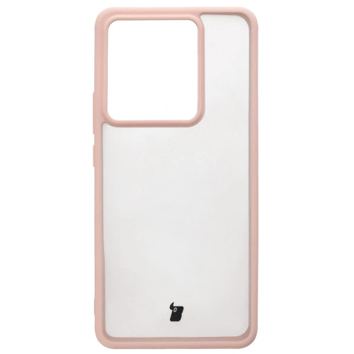 Etui + szkło hartowane Bizon Angelo Pack do Realme GT 7 / 7T, przydymione z różową ramką