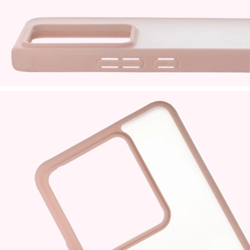 Etui + szkło hartowane Bizon Angelo Pack do Realme GT 7 / 7T, przydymione z różową ramką