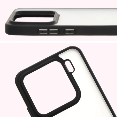 Etui + szkło hartowane Bizon Angelo Pack do Xiaomi 15, przydymione z czarną ramką