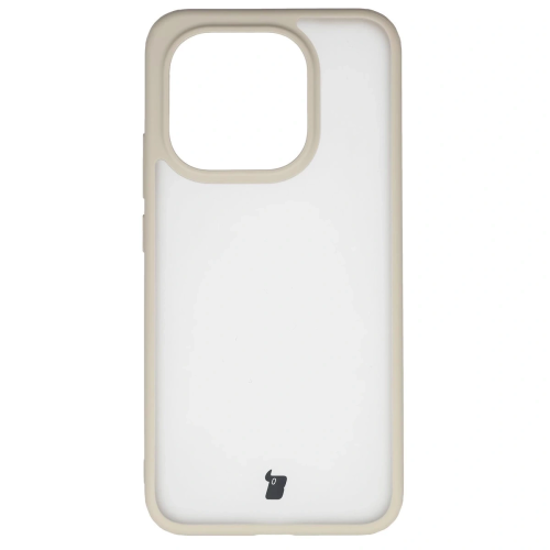 Etui + szkło hartowane Bizon Angelo Pack do Xiaomi 15T, przydymione z beżową ramką