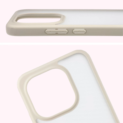 Etui + szkło hartowane Bizon Angelo Pack do Xiaomi 15T, przydymione z beżową ramką