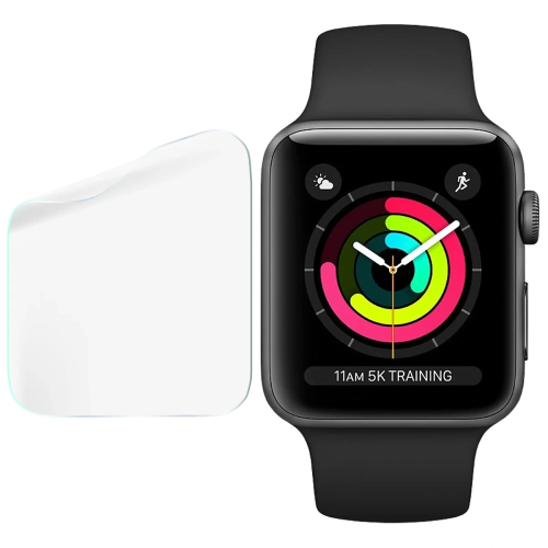 Folia ochronna na ekran zegarka Bizon Watch Film HydroFlex do Apple Watch 3 / 2 / 1 42 mm, 3 sztuki