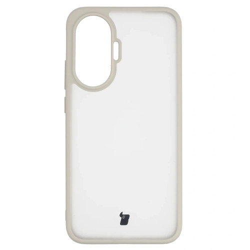 Etui + szkło hartowane Bizon Angelo Pack do Xiaomi POCO F7, przydymione z beżową ramką