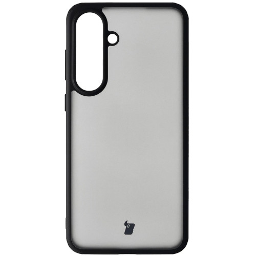 Etui + szkło hartowane Bizon Angelo Pack do Galaxy S25 FE, przydymione z czarną ramką