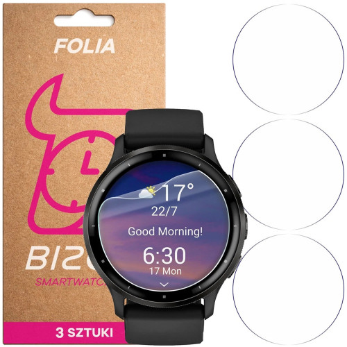 Folia ochronna na ekran zegarka Bizon Watch Film HydroFlex do Garmin Venu 3, 3 sztuki