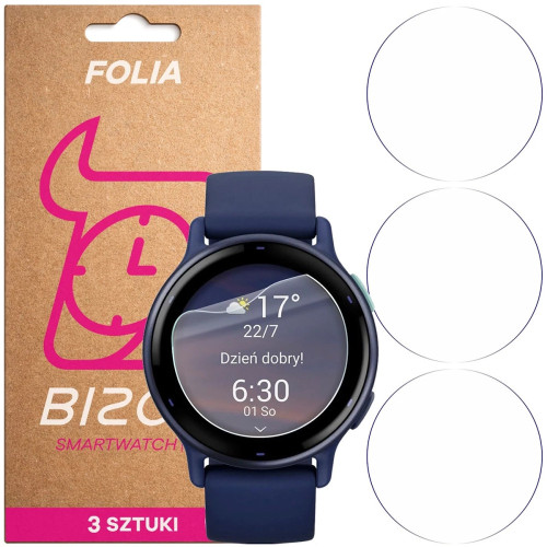 Folia ochronna na ekran zegarka Bizon Watch Film HydroFlex do Garmin Vivoactive 5, 3 sztuki