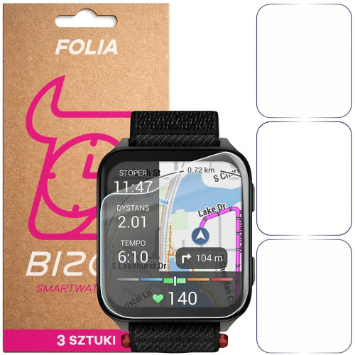 Folia ochronna na ekran zegarka Bizon Watch Film HydroFlex do Garmin Venu X1, 3 sztuki