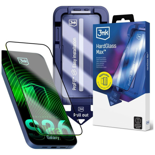 Tempered glass 3MK HardGlass Max for Samsung Galaxy S26 Ultra transparent