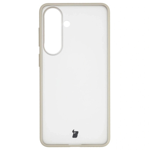 Etui + szkło hartowane Bizon Angelo Pack do Galaxy S26 Plus, przydymione z beżową ramką