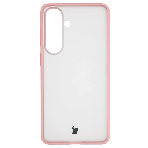 Etui + szkło hartowane Bizon Angelo Pack do Galaxy S26 Plus, przydymione z jasnoróżową ramką