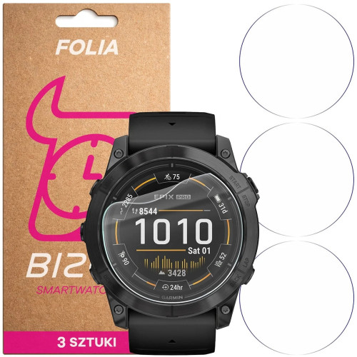 Folia ochronna na ekran zegarka Bizon Watch Film HydroFlex do Garmin Epix Pro 2 gen. 51 mm, 3 sztuki