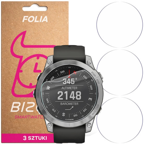 Folia ochronna na ekran zegarka Bizon Watch Film HydroFlex do Garmin Fenix 7, 3 sztuki
